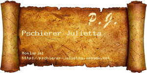 Pschierer Julietta névjegykártya